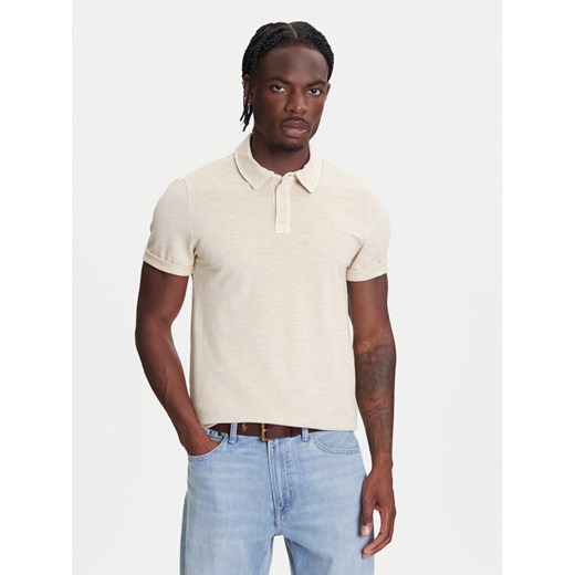 Mustang Polo Palco 1016505 Beżowy Regular Fit ze sklepu MODIVO w kategorii T-shirty męskie - zdjęcie 183941469