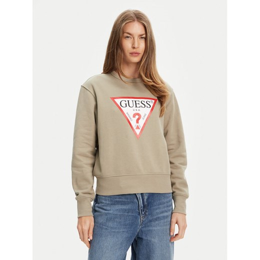 Guess Bluza W2YQ16 KBA11 Khaki Regular Fit ze sklepu MODIVO w kategorii Bluzy damskie - zdjęcie 183941498