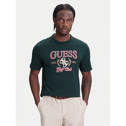 Guess T-Shirt M5YI22 K8FQ4 Zielony Regular Fit ze sklepu MODIVO w kategorii T-shirty męskie - zdjęcie 183941519