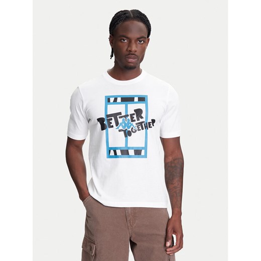 Kappa T-Shirt 351U8JW 001 Biały Regular Fit ze sklepu MODIVO w kategorii T-shirty męskie - zdjęcie 183941605
