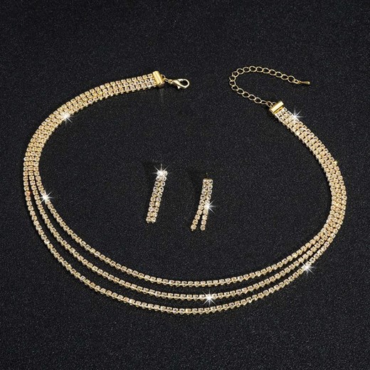 Komplet biżuterii złotej do eleganckiej sukienki ze sklepu otien.com w kategorii Komplety biżuterii - zdjęcie 183942489