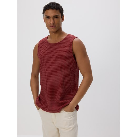 Reserved - Strukturalny top - bordowy ze sklepu Reserved w kategorii T-shirty męskie - zdjęcie 183942625