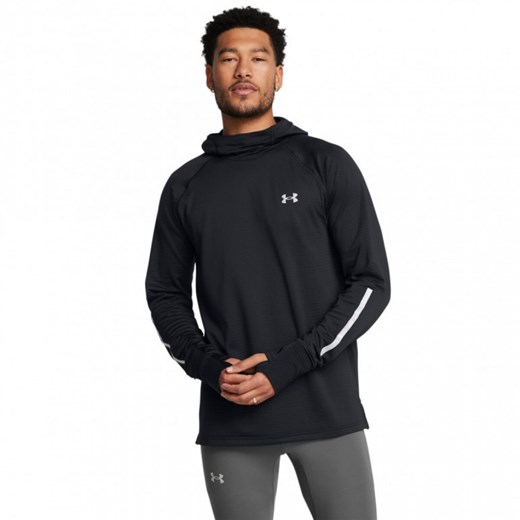 Męski longsleeve do biegania Under Armour UA Launch Elite Cw Balaclava Hoody - czarny ze sklepu Sportstylestory.com w kategorii Bluzy męskie - zdjęcie 183942925
