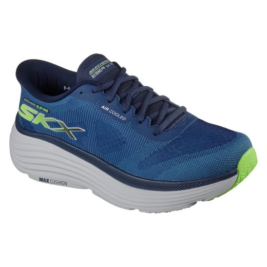 Buty do biegania Skechers Max Cushioning Endeavour - Exciton 220611-NVY niebieskie ze sklepu ButyModne.pl w kategorii Buty sportowe męskie - zdjęcie 183944179