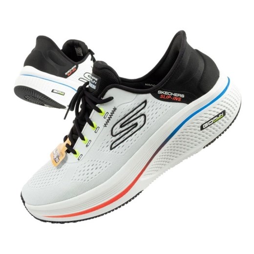 Buty Skechers Go Run Slip-INS 220853/WMLT białe ze sklepu ButyModne.pl w kategorii Buty sportowe męskie - zdjęcie 183944189