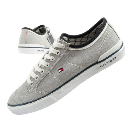 Buty Tommy Hilfiger FM0FM00401 szare ze sklepu ButyModne.pl w kategorii Trampki męskie - zdjęcie 183944196