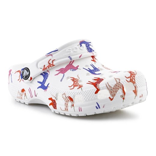 Klapki Crocs Classic Character Print Clog  209695-9CD białe ze sklepu ButyModne.pl w kategorii Klapki dziecięce - zdjęcie 183944207