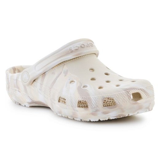 Klapki Crocs Classic Marbled Clog 206867-2Y3 beżowy ze sklepu ButyModne.pl w kategorii Klapki damskie - zdjęcie 183944305