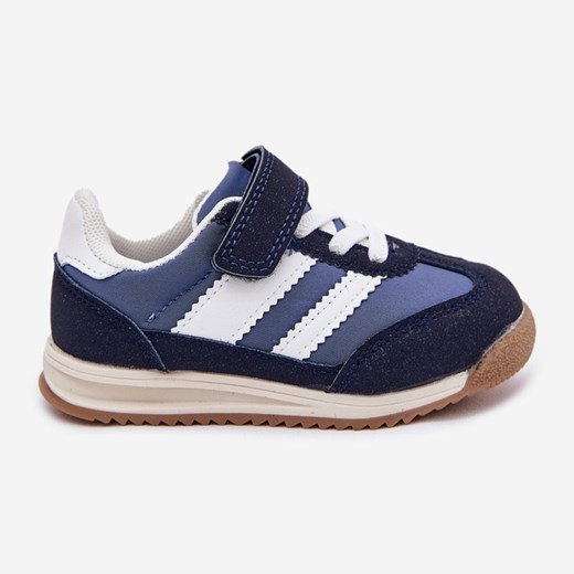 Dziecięce Sneakersy Buty Sportowe Na Rzep Granatowe niebieskie ze sklepu ButyModne.pl w kategorii Buty sportowe dziecięce - zdjęcie 183944469