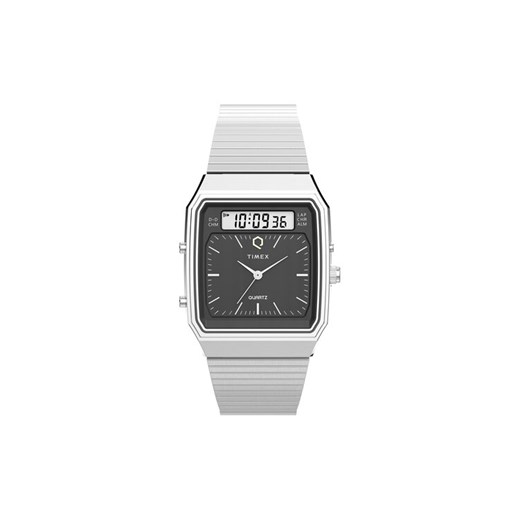 Timex Zegarek Q Timex® 1982 Ana-Digi Reissue Chronograph TW2Y05900 Srebrny ze sklepu MODIVO w kategorii Zegarki - zdjęcie 183944959