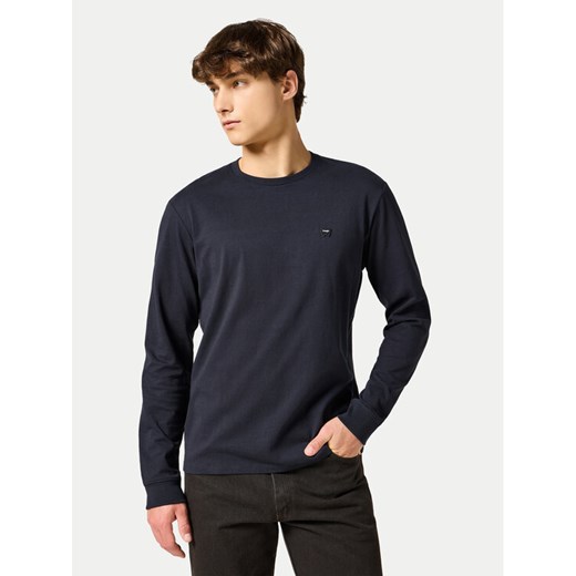 Wrangler Longsleeve Sign Off 112357361 Czarny Regular Fit ze sklepu MODIVO w kategorii T-shirty męskie - zdjęcie 183945028