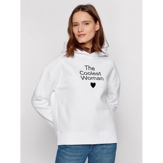 Boss Bluza Evalin_Vd 50452526 Biały Regular Fit ze sklepu MODIVO w kategorii Bluzy damskie - zdjęcie 183945326