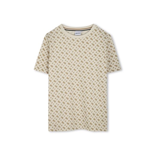 BOSS T-Shirt J52047 S Beżowy Slim Fit ze sklepu MODIVO w kategorii T-shirty chłopięce - zdjęcie 183945407