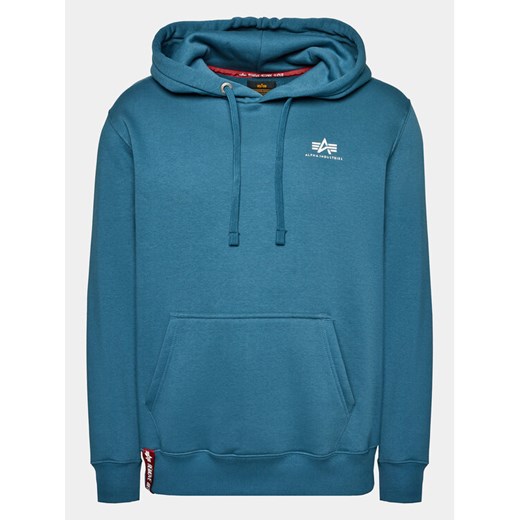 Alpha Industries Bluza Basic Small Logo 196318 Granatowy Regular Fit ze sklepu MODIVO w kategorii Bluzy męskie - zdjęcie 183945446