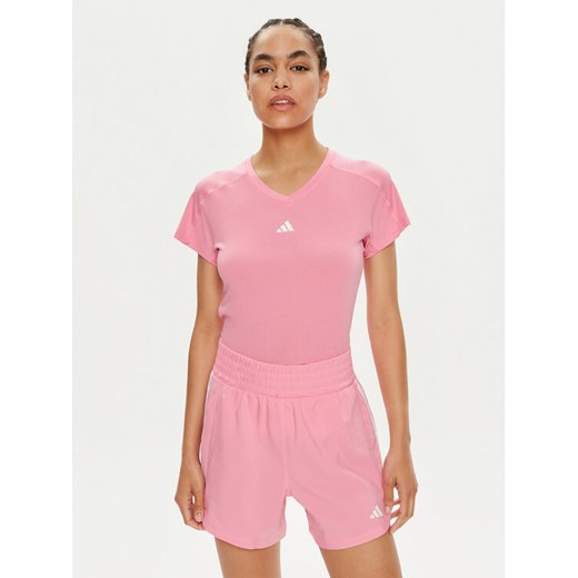 adidas Koszulka techniczna Train Essentials IS3963 Różowy Slim Fit ze sklepu MODIVO w kategorii Bluzki damskie - zdjęcie 183945487