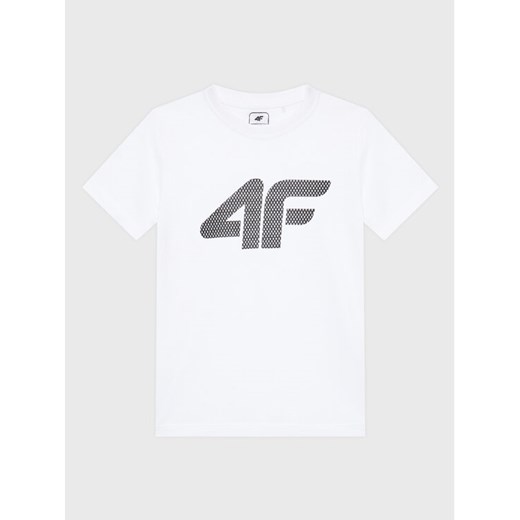 4F T-Shirt HJZ22-JTSM002 Biały Regular Fit ze sklepu MODIVO w kategorii T-shirty chłopięce - zdjęcie 183945499