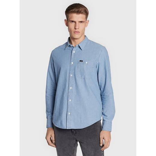 Lee Koszula Leesure L66NMWUF 112145379 Błękitny Regular Fit ze sklepu MODIVO w kategorii Koszule męskie - zdjęcie 183945535