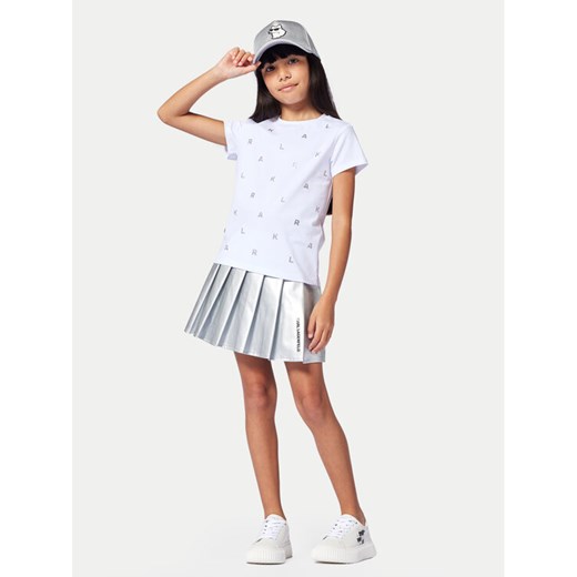 Karl Lagerfeld Kids T-Shirt Z30571 S Biały Regular Fit ze sklepu MODIVO w kategorii Bluzki dziewczęce - zdjęcie 183945637
