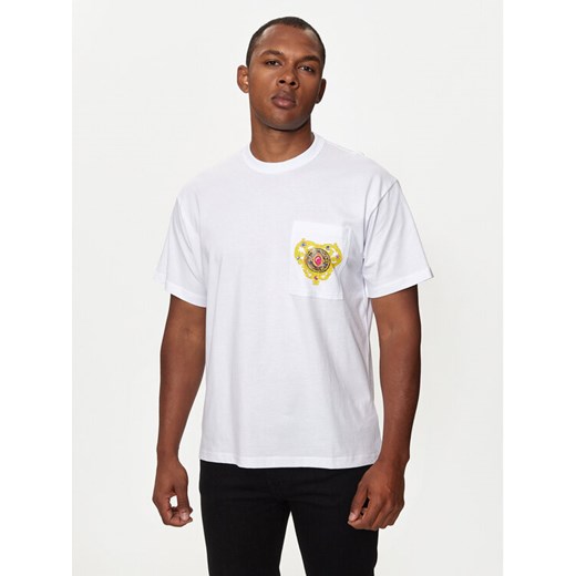 Versace Jeans Couture T-Shirt 76GAHL01 Biały Regular Fit ze sklepu MODIVO w kategorii T-shirty męskie - zdjęcie 183945705