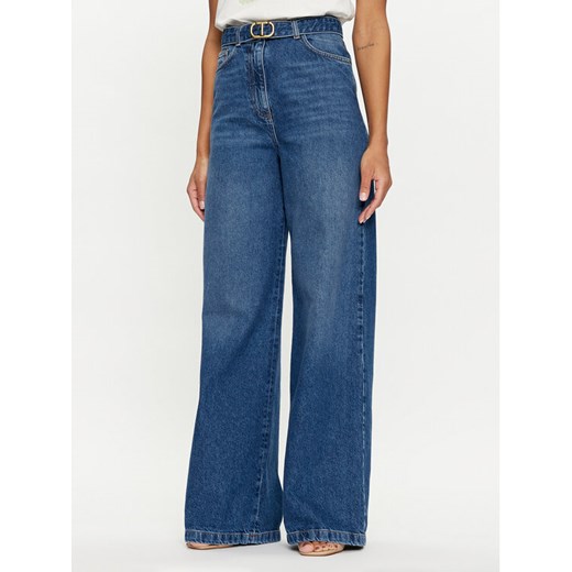 TWINSET Jeansy 241TP2662 Niebieski Wide Leg ze sklepu MODIVO w kategorii Jeansy damskie - zdjęcie 183945827