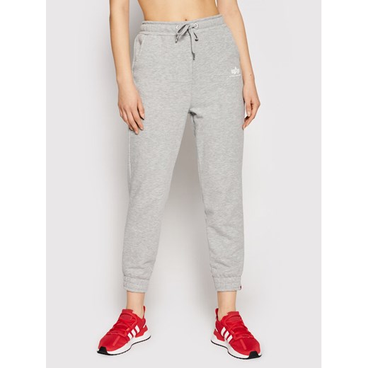 Alpha Industries Spodnie dresowe Basic 116051 Szary Regular Fit ze sklepu MODIVO w kategorii Spodnie damskie - zdjęcie 183945937