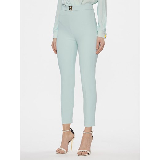 Elisabetta Franchi Spodnie materiałowe PA-T14-41E2-V260 Zielony Regular Fit ze sklepu MODIVO w kategorii Spodnie damskie - zdjęcie 183945987