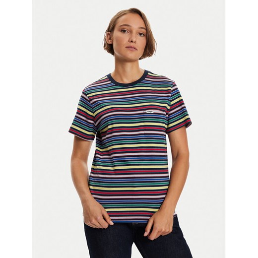 Wrangler T-Shirt Stripe 112356456 Kolorowy Regular Fit ze sklepu MODIVO w kategorii Bluzki damskie - zdjęcie 183946059