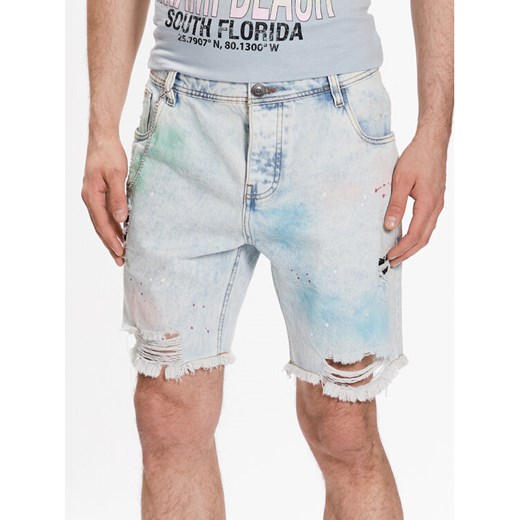 Brave Soul Szorty jeansowe MSRT-PABLOSPRAY Niebieski Regular Fit ze sklepu MODIVO w kategorii Spodenki męskie - zdjęcie 183946065
