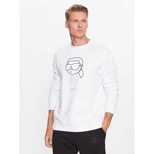KARL LAGERFELD Bluza 705400 533910 Biały Regular Fit ze sklepu MODIVO w kategorii Bluzy męskie - zdjęcie 183946256