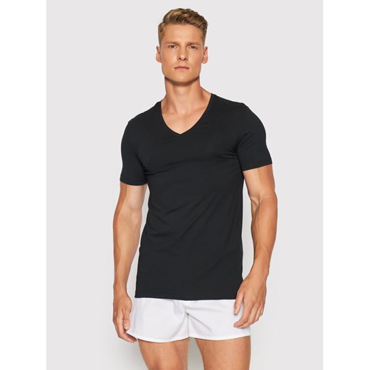 Hanro Podkoszulek Superior 3089 Czarny Slim Fit ze sklepu MODIVO w kategorii Podkoszulki męskie - zdjęcie 183946266