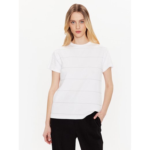 Fabiana Filippi T-Shirt JED273B561 Biały Regular Fit ze sklepu MODIVO w kategorii Bluzki damskie - zdjęcie 183946267