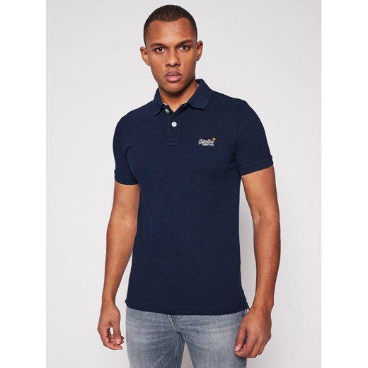 Superdry Polo Classic Pique M1110031A Granatowy Regular Fit ze sklepu MODIVO w kategorii T-shirty męskie - zdjęcie 183946316