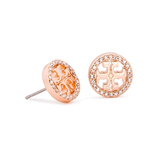 Tory Burch Kolczyki Crystal Logo Circle-Stud Earring 53422 Różowy ze sklepu MODIVO w kategorii Kolczyki - zdjęcie 183946429