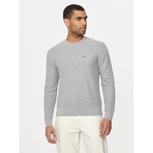 Calvin Klein Sweter K10K113031 Szary Regular Fit Calvin Klein L MODIVO