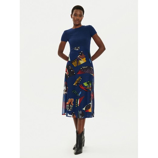 Desigual Sukienka codzienna MONSIEUR CHRISTIAN LACROIX Lin 24SWVK47 Niebieski Regular Fit ze sklepu MODIVO w kategorii Sukienki - zdjęcie 183946476