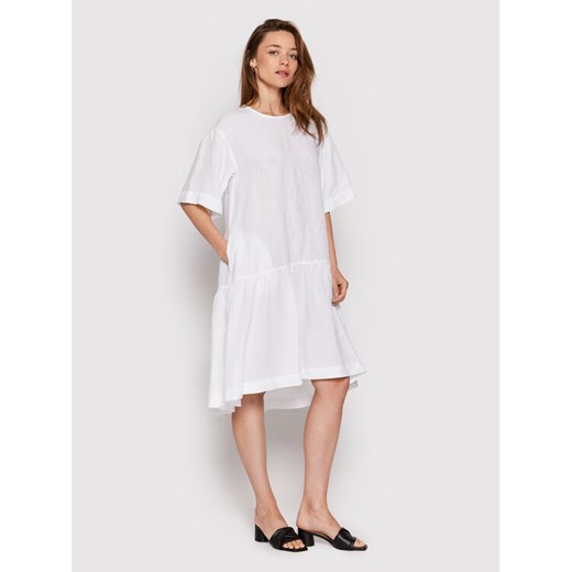 Cappellini Sukienka codzienna M02305T0 01617 Biały Relaxed Fit ze sklepu MODIVO w kategorii Sukienki - zdjęcie 183946586