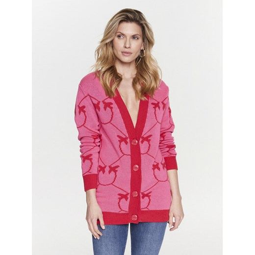 Pinko Kardigan Adelphi 100303 Y7VF Różowy Regular Fit ze sklepu MODIVO w kategorii Swetry damskie - zdjęcie 183946615