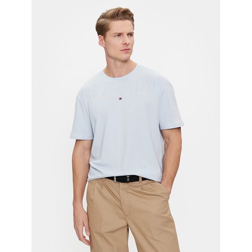 Tommy Jeans T-Shirt Linear Logo DM0DM17993 Błękitny Regular Fit Tommy Jeans L MODIVO