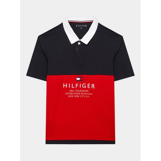Tommy Hilfiger Polo KB0KB08155 Granatowy Regular Fit ze sklepu MODIVO w kategorii T-shirty chłopięce - zdjęcie 183946957