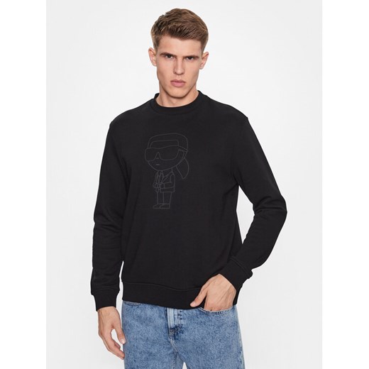 KARL LAGERFELD Bluza 705401 533910 Czarny Regular Fit ze sklepu MODIVO w kategorii Bluzy męskie - zdjęcie 183946969