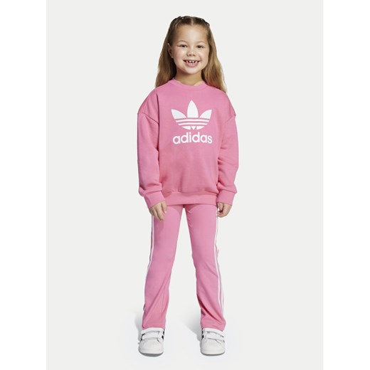 adidas Komplet bluza i legginsy JY3741 Różowy Flared Fit ze sklepu MODIVO w kategorii Komplety dziewczęce - zdjęcie 183947136