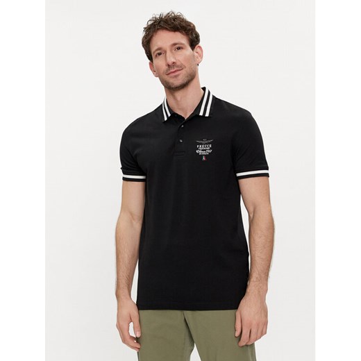 Aeronautica Militare Polo 241PO1758P191 Czarny Regular Fit ze sklepu MODIVO w kategorii T-shirty męskie - zdjęcie 183947167