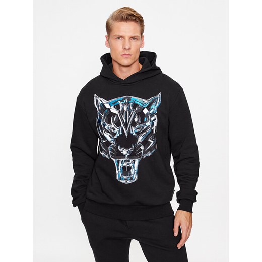 Plein Sport Bluza Hoodie Sweatshirt Chrome Tiger AACC MJB3163 SJO001N Czarny Regular Fit ze sklepu MODIVO w kategorii Bluzy męskie - zdjęcie 183947369