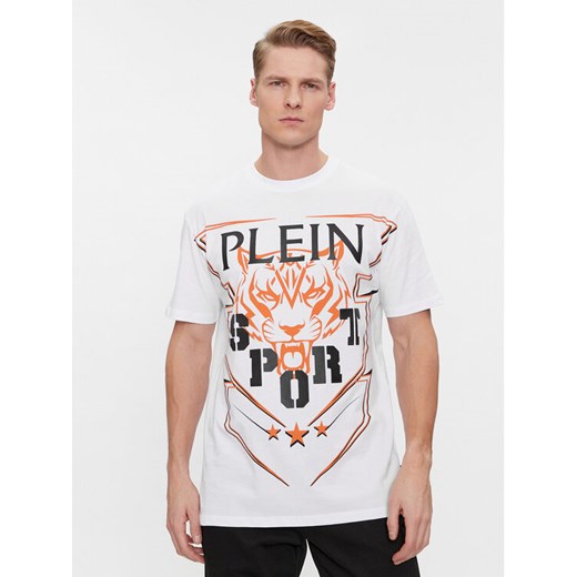 Plein Sport T-Shirt SADC MTK6916 SJY001N Biały Regular Fit ze sklepu MODIVO w kategorii T-shirty męskie - zdjęcie 183947469