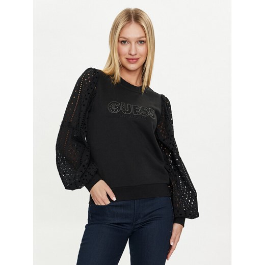 Guess Bluza W4GQ07 KBKM0 Czarny Regular Fit ze sklepu MODIVO w kategorii Bluzy damskie - zdjęcie 183947665