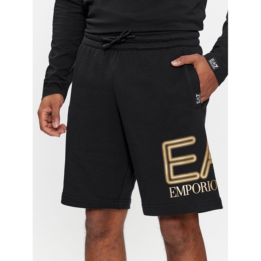 EA7 Emporio Armani Szorty sportowe 3DPS76 PJSHZ 0208 Czarny Regular Fit S MODIVO