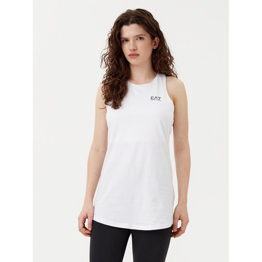 EA7 Emporio Armani Top 3HTH56 TJ29Z 1100 Biały Regular Fit ze sklepu MODIVO w kategorii Bluzki damskie - zdjęcie 183947756