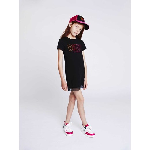 DKNY Sukienka codzienna D32873 D Czarny Regular Fit ze sklepu MODIVO w kategorii Sukienki dziewczęce - zdjęcie 183947905