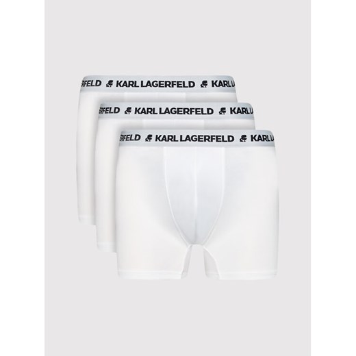 KARL LAGERFELD Komplet 3 par bokserek Logo Trunks 211M2102 Biały Karl Lagerfeld S MODIVO