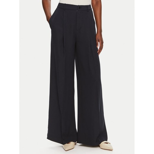 Lauren Ralph Lauren Spodnie materiałowe 200908891002 Granatowy Wide Leg ze sklepu MODIVO w kategorii Spodnie damskie - zdjęcie 183948406